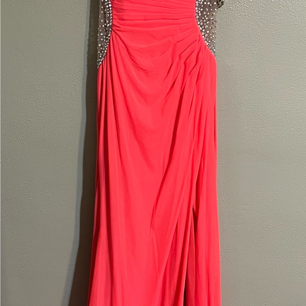 Elegant Coral Evening Gown